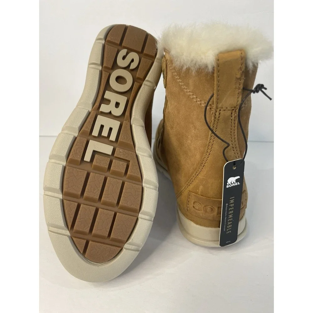Women's winter  sorel explorer‎ joan camel color suede boot size 6